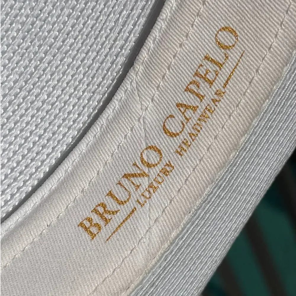 Bruno Capelo Godfather White Fedora Hat Youth Size S Feather Detail
